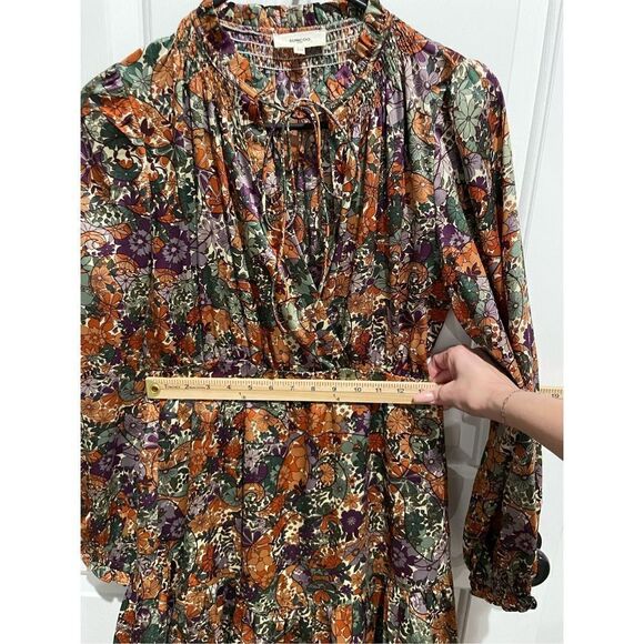 NWOT Suncoo Paris Chama Floral 70’s Inspired Bohemian Lined Swing Dress Size XS - Picture 11 of 16